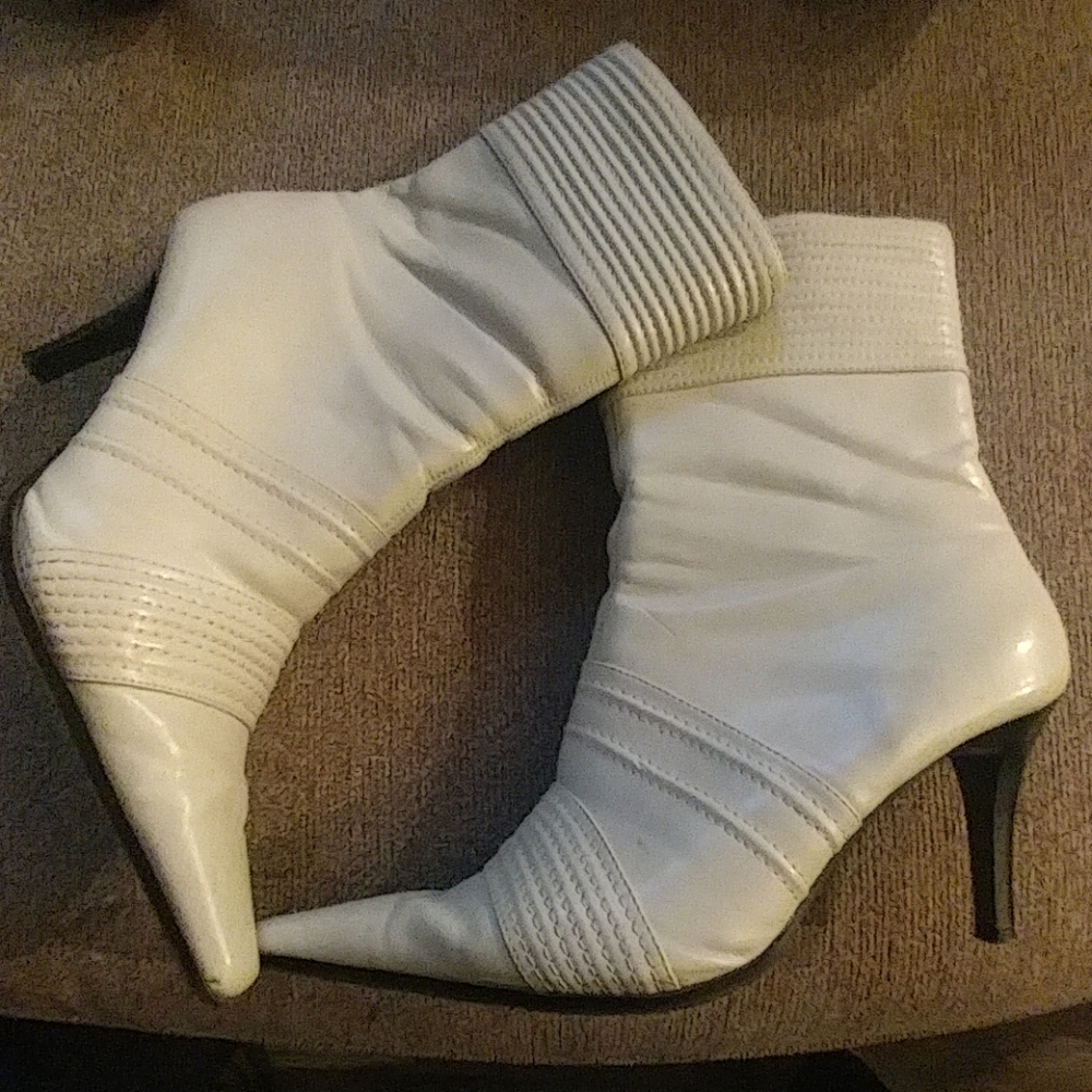 Grayish white boots
